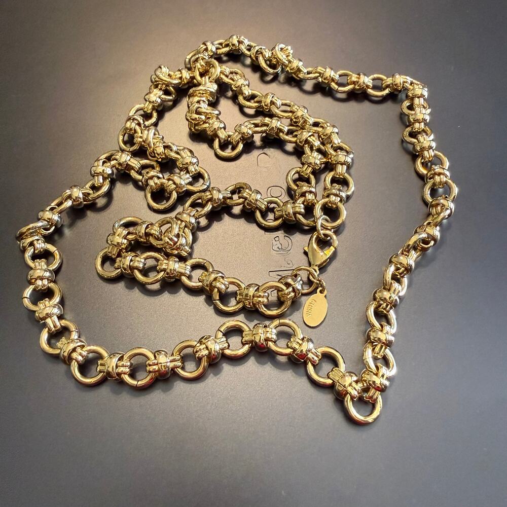 Francesca Visconti 36" Double Rolo Gold Tone Chain Necklace